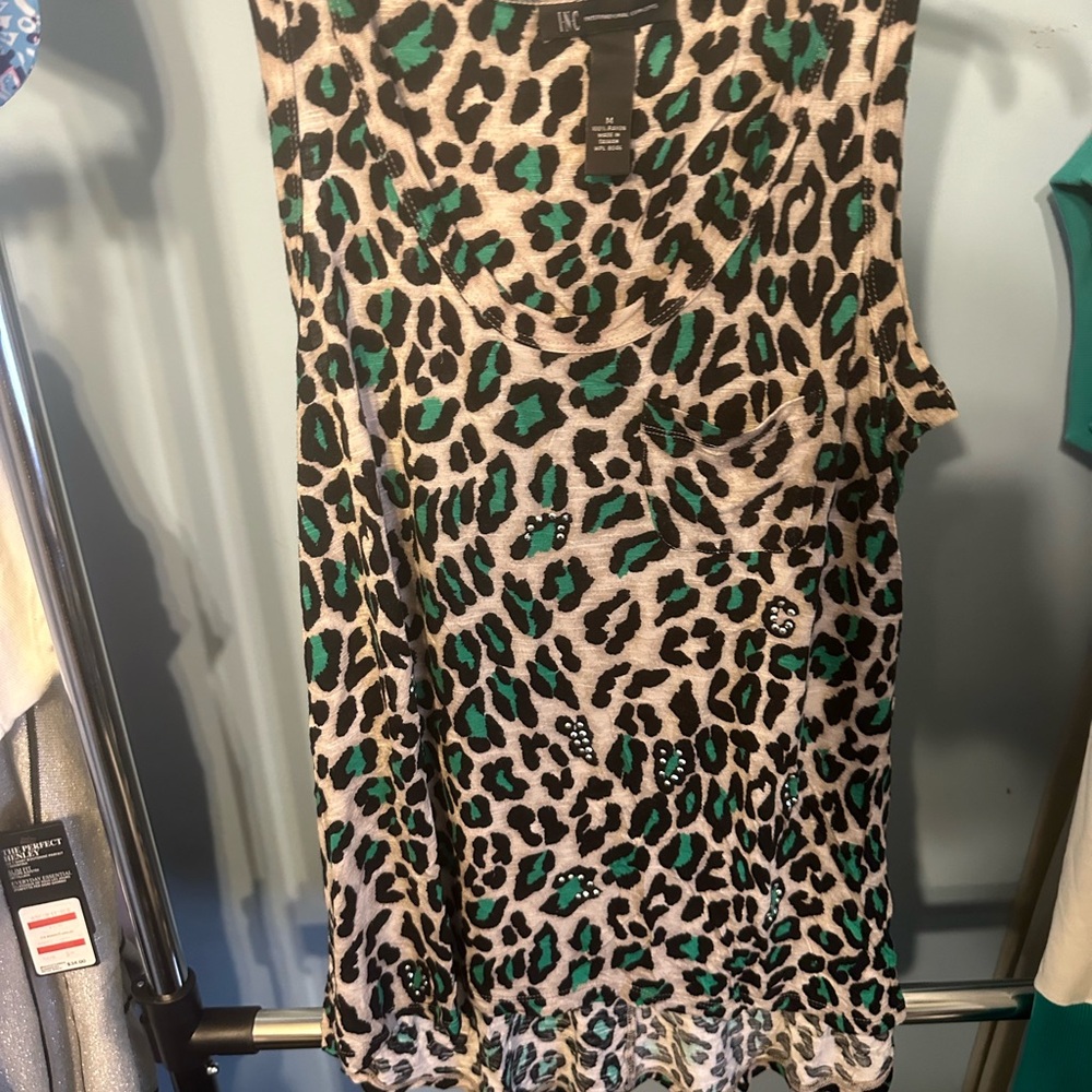 INC Animal Print Tank Top